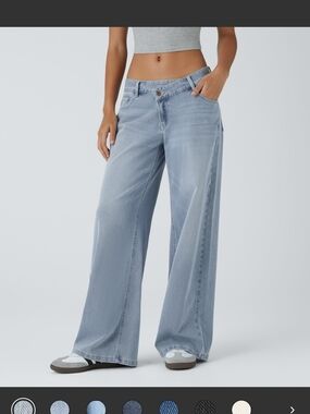 Wide Leg Light Blue Women's Jeans